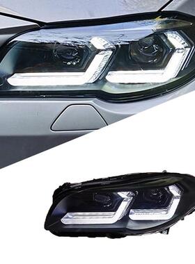适用于11-17款宝马5系F10大灯总成F18改装LED双LED日行灯透镜大灯