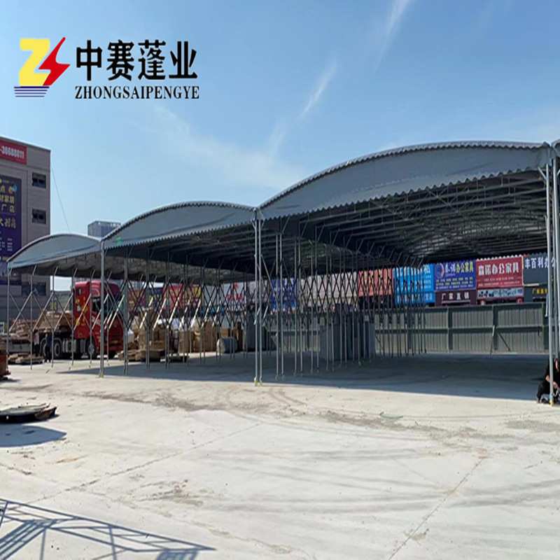 西安活动雨棚厂家西安移动伸缩遮阳蓬西安折叠仓库帐篷户外防雨蓬
