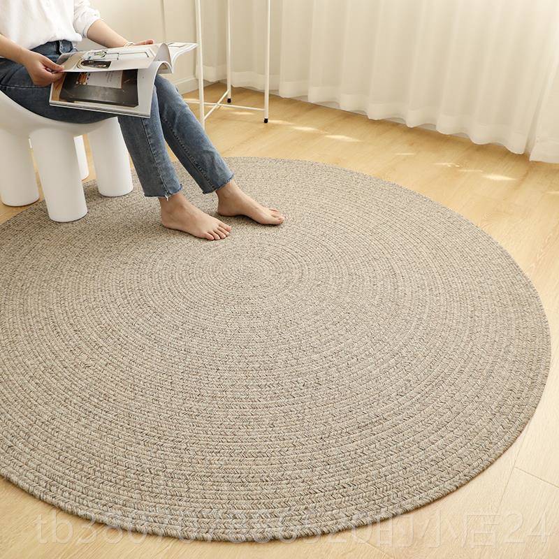 高档久忆工织圆形羊毛地毯北欧简约编客厅茶几卧书房桌椅室地垫定