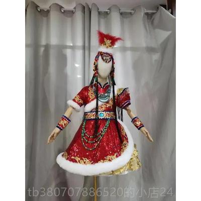 高档族民族舞台服独唱表藏演红原卓卓玛中童快阳光儿乐童演出服