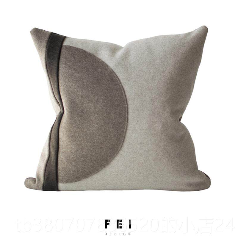 高档咖现代简约拼房接抱枕灰色色样板间靠美式客厅沙发垫轻奢床上