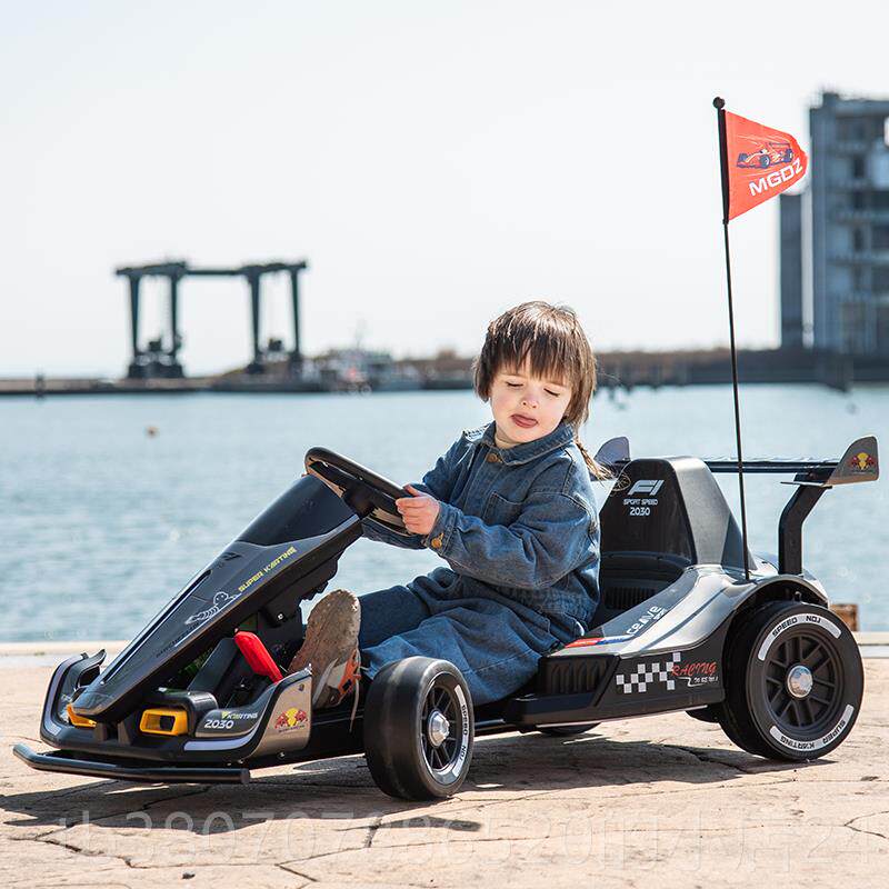 高档儿童电动可卡丁车宝轮汽车坐人大男孩小宝车双人赛车漂四移玩