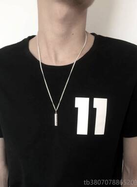 高档纯银圆柱 印章项链刻字圆定制姓名私章挂吊坠999足银条件情侣