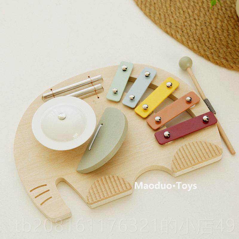 正品手鼓婴儿奥尔夫儿童击乐器迷O你小号木制婴儿音乐玩打具礼物y