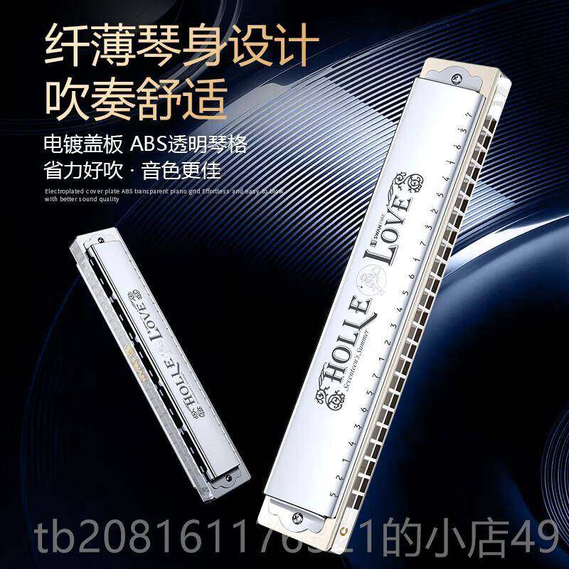 正品进鹅口音春天28孔覆调级口琴经典成人初学专业者演奏乐器