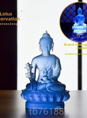 正品高品质药师佛釉如来佛像彷釉面药师佛家居室内拜面便携寺摆件