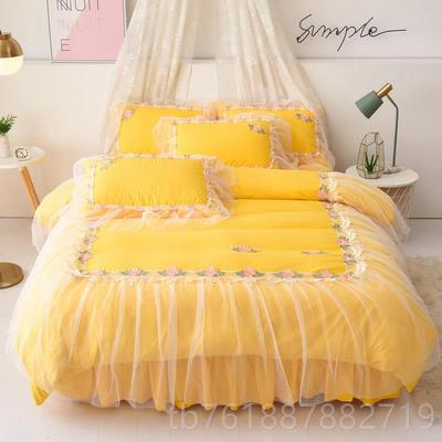 新款网红少女心四件套床裙款版公主风双人被套韩蕾床床裙丝单床上