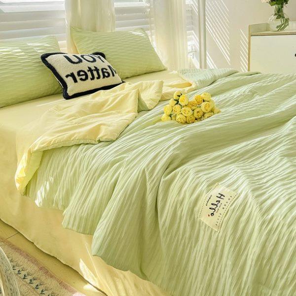 韩式泡泡纱夏凉被四件套高级感空调被可机洗夏季薄被子被芯夏凉被,床上用品,学生床品套件,淘宝优惠券,粉丝福利购,淘宝优惠卷