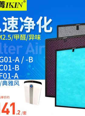 适配汉朗空气净化器TIFG01-A/B TIFC01/FF01过滤网典雅贵族风滤芯