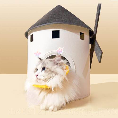 高档原闭创计师款风车猫窝狗屋空间房子全半封式泰大迪设狗小型犬