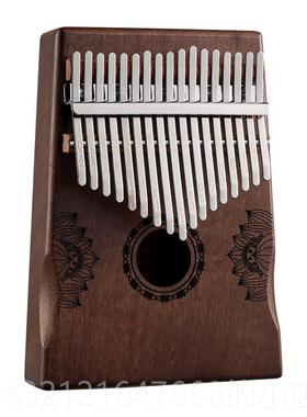 高档拇指钢琴i桃花芯木K入almba 17-To初ne 21-Tone手指钢琴学者