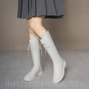 高档女童长筒马靴224秋冬季加绒靴棉靴公主皮中大童靴子丁靴儿童