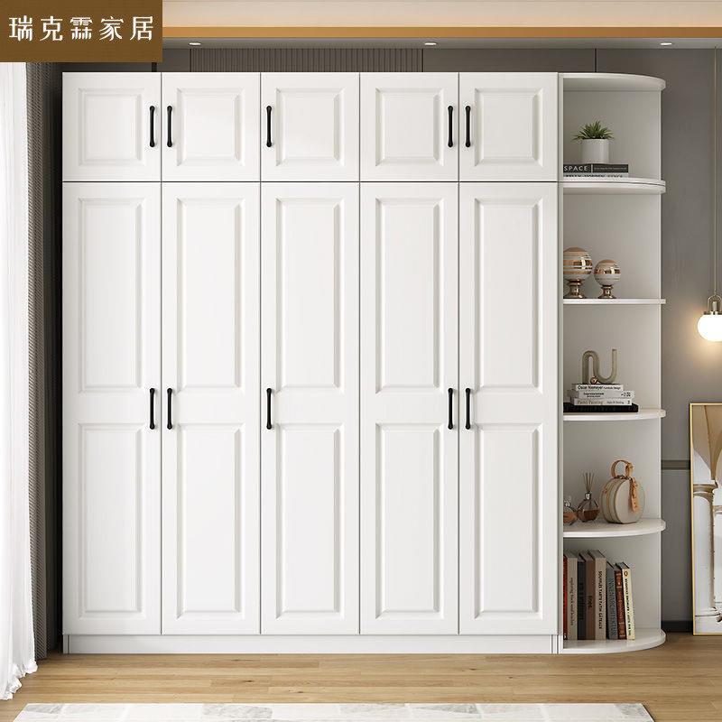 衣柜家用卧室欧式出租房用实木储物柜儿童简易包安装四五门大衣橱
