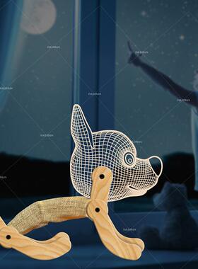 狗狗折叠小台灯 USB新奇特3D亚克力创意小夜灯FS-TZD1002