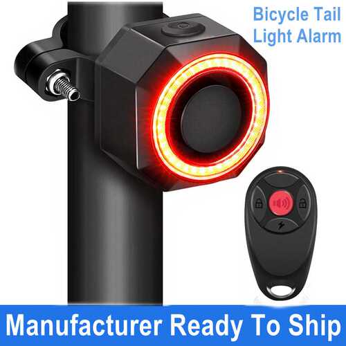 Rechargeable Waterproof Wireless Remote Bike Alarm Light