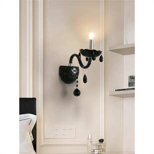 法式复古黑色客厅壁灯背景墙装饰过道灯简约大气书房卧室灯高级感