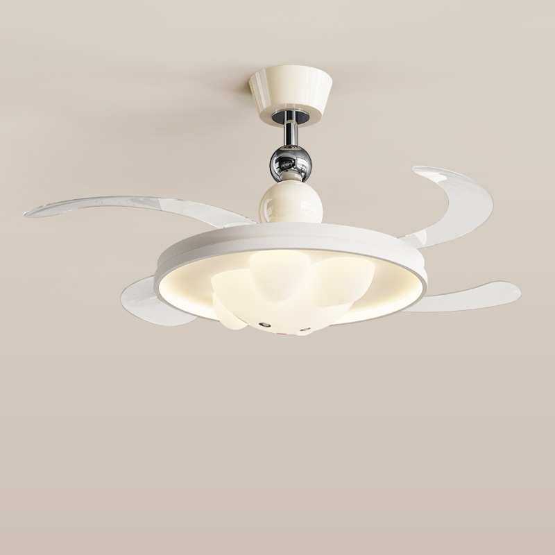 中古风风扇灯新型隐形吊扇灯餐厅卧室吊扇房间一体吊灯中山灯具