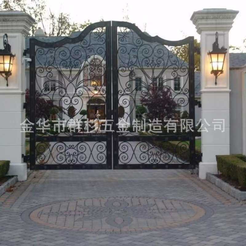 铁艺大门锻造复古铁门锻打铁艺入户门庭院对开门别墅大门花园门