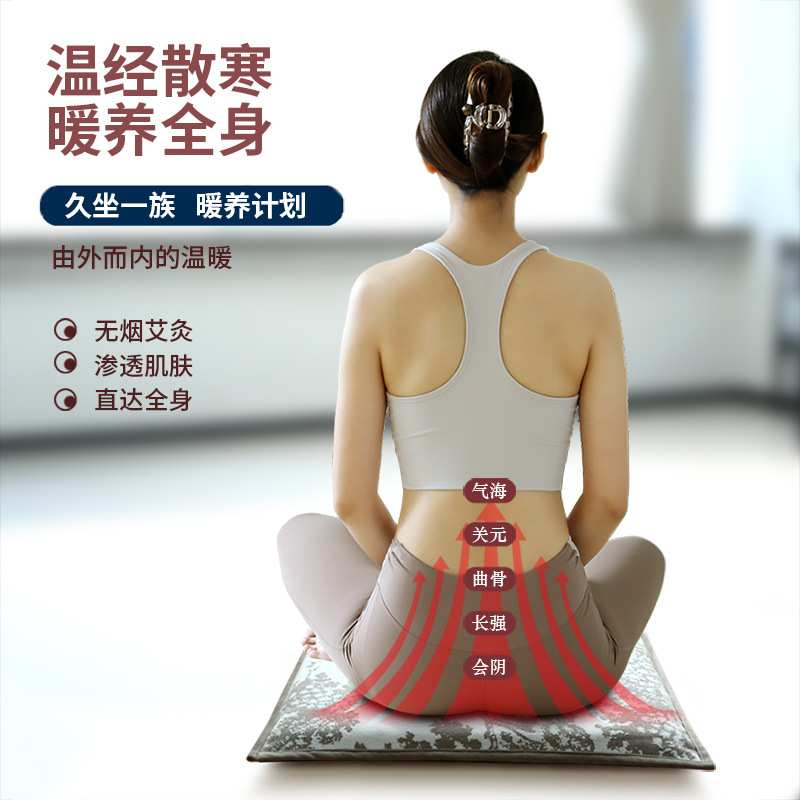 艾绒电加热坐垫艾灸理疗电热椅垫艾绒座垫电热毯办公室发热屁股垫