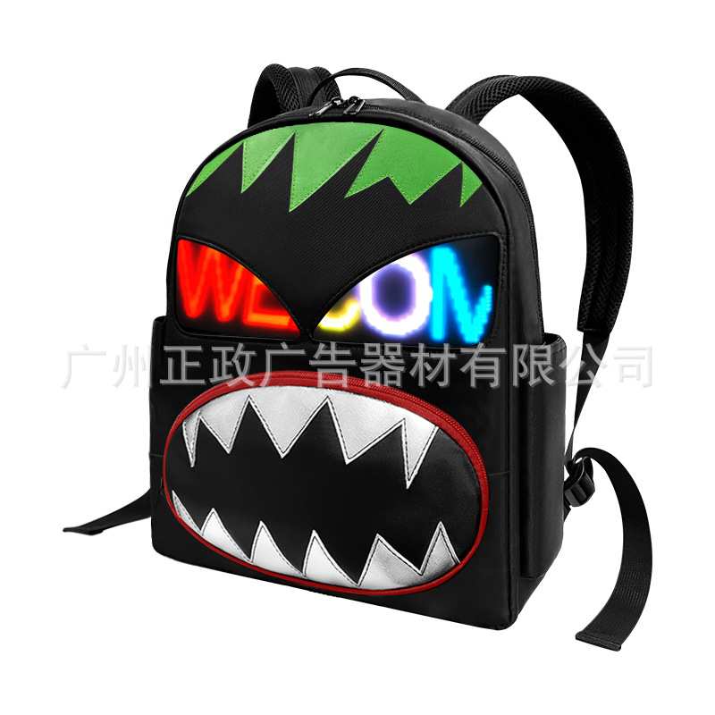LED显示屏背包双肩Wifi连接炫酷眼睛智能眼睛背包防水手机修改