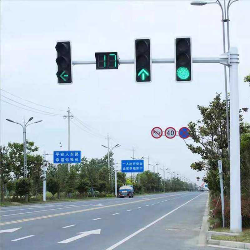 厂家交通信号灯杆人行道交通指示灯马路道路led红绿灯升降式