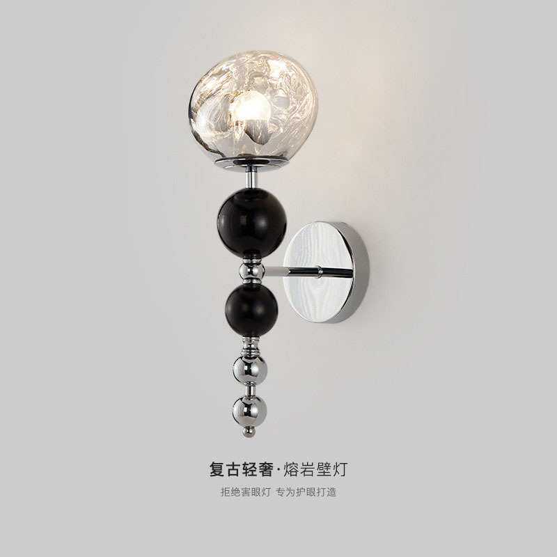 复古轻奢水晶壁灯意式极简卧室熔岩床头灯北欧现代简约创意装饰灯