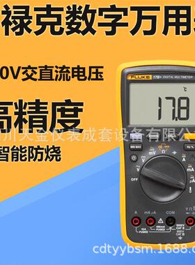FLUKE数字万用表手持高精度数显F15B+/F17B+/F18B电工防烧数字表
