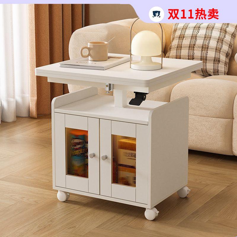 升降茶几餐桌二合一简约折叠边几移动小户型多功能客厅折叠茶桌