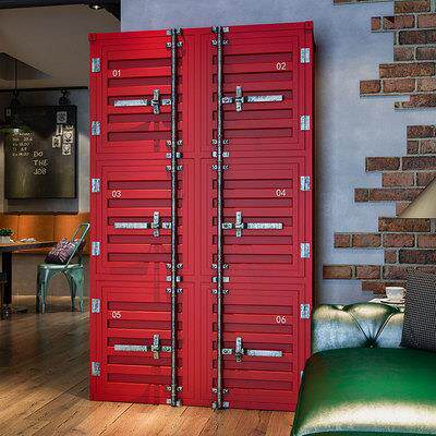 集装箱铁艺复古做旧工业风储物柜健身房更衣柜鞋柜衣帽收纳柜鞋柜