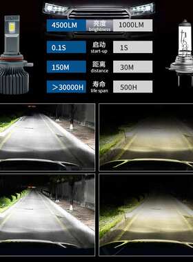 灯笼款小车专用3570灯珠 75WLED汽车大灯HB3 HB4远近光汽车前照灯