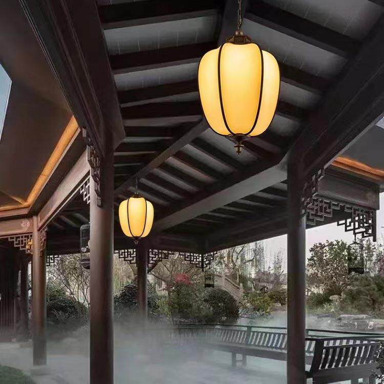 室外led灯具杨桃仿古吊灯仿云石中式吊灯别墅庭院小区户外灯简约