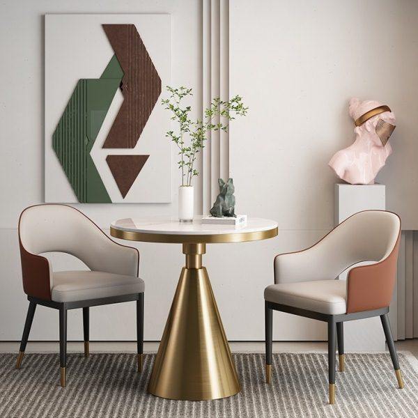 北斯特岩板小圆桌小户型不锈钢餐桌轻奢风洽谈桌椅阳台休闲圆桌椅,住宅家具,岩板餐桌,淘宝优惠券,粉丝福利购,淘宝优惠卷