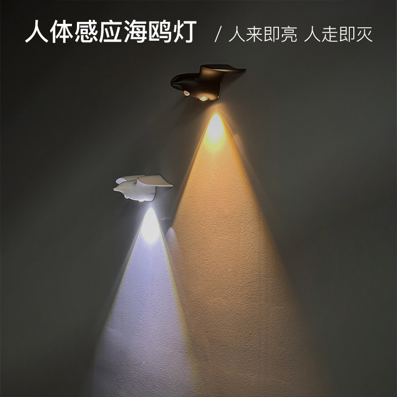 小夜灯人体感应磁吸射灯客厅卧室照画灯充电免布线户外防水壁灯