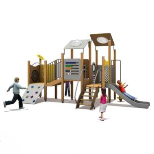 户外无动力塑料滑梯游乐设备幼儿园小区PE板滑梯组合亲子游乐设施