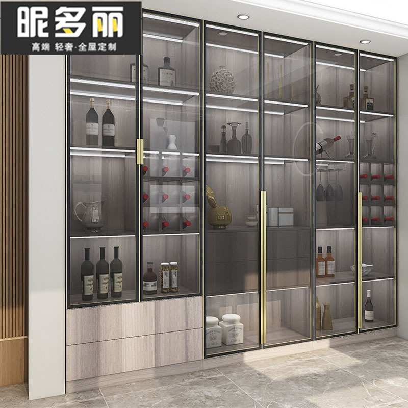 杭州全屋定制酒柜餐边柜整体橱柜玄关柜鞋柜现代轻奢厨房客厅家具