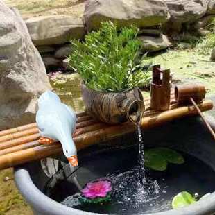 创意葫芦陶罐流水器鱼缸循环过滤陶瓷流水摆件水缸石槽水景搭