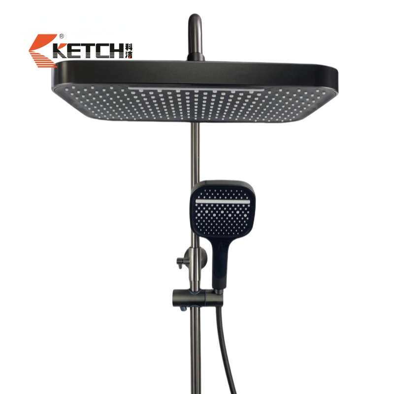Ketch Bathroom Brass Rainfall Home Thermostatic Shower Set
