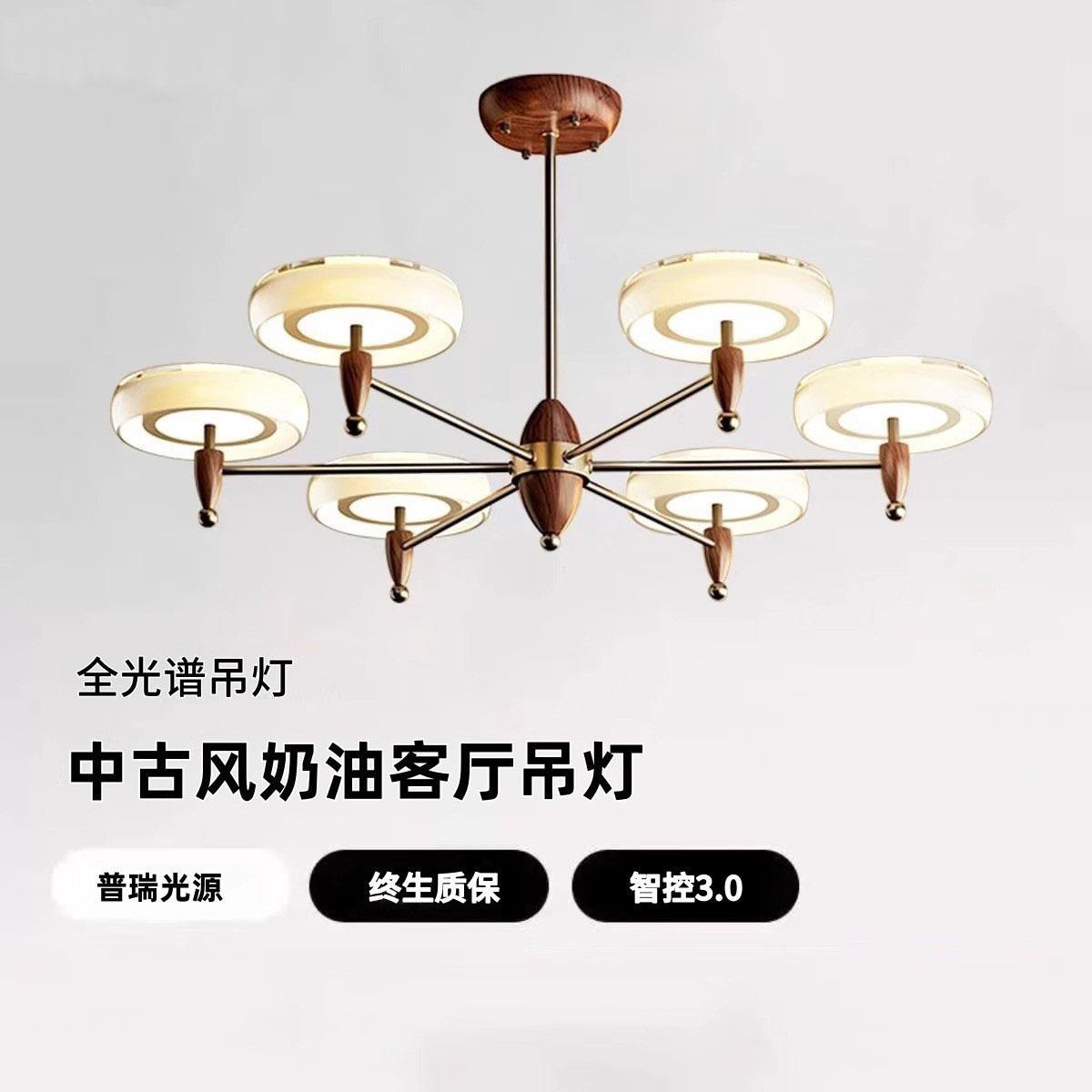 法式中古风2025新款香槟客厅吊灯主卧室餐厅吧台设计师款高端吊灯