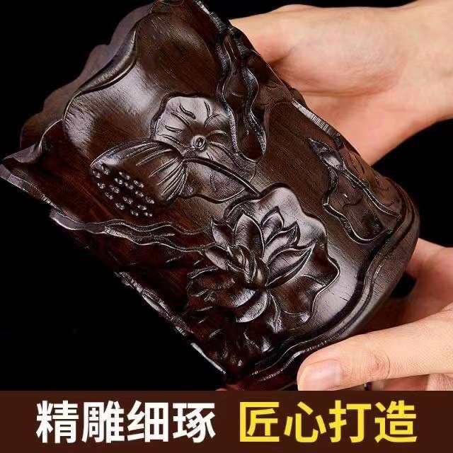 黑檀木笔筒 复古雕刻木质笔筒工艺摆件文房四宝 多款式
