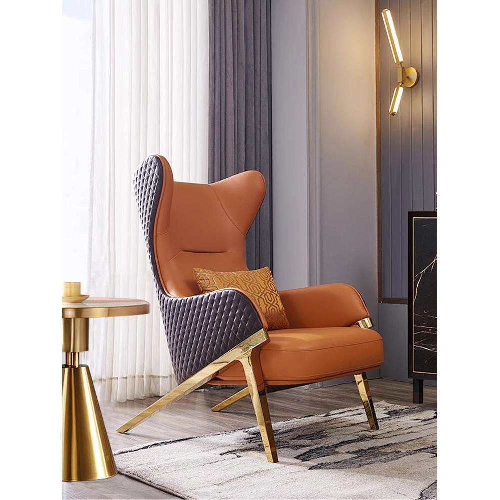 北欧轻奢单人沙发椅现代简约客厅卧室网红创意设计师款懒人老虎椅