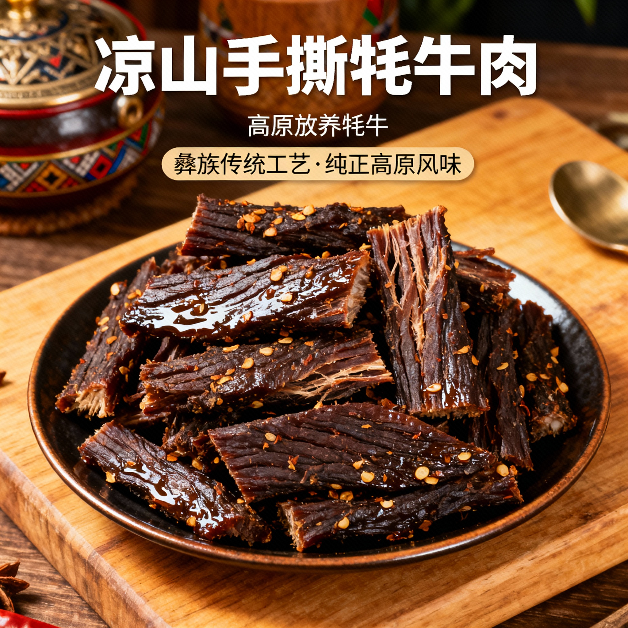 四川凉山风干牦牛肉麻辣双味