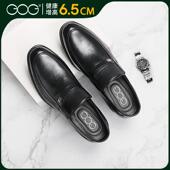 2增02夏季 高歌增高皮鞋 正品 真5皮男便鞋 男式 新款 商务高鞋 式 正式