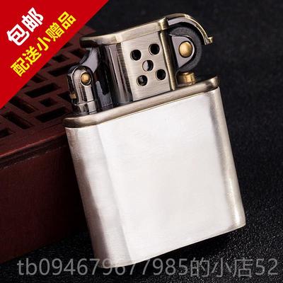 正品纯银足煤银火打火机正版防风油火机磨砂拉丝刻字手工煤金属油