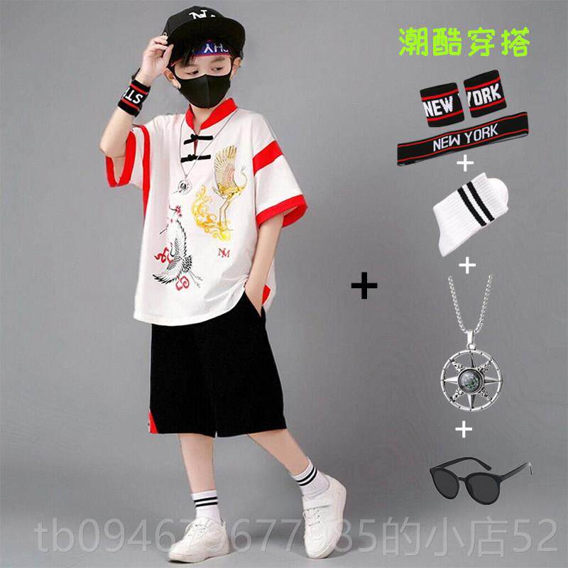 正品中童国男民古装夏装唐装汉风服六一儿童演出服装走秀族舞蹈表