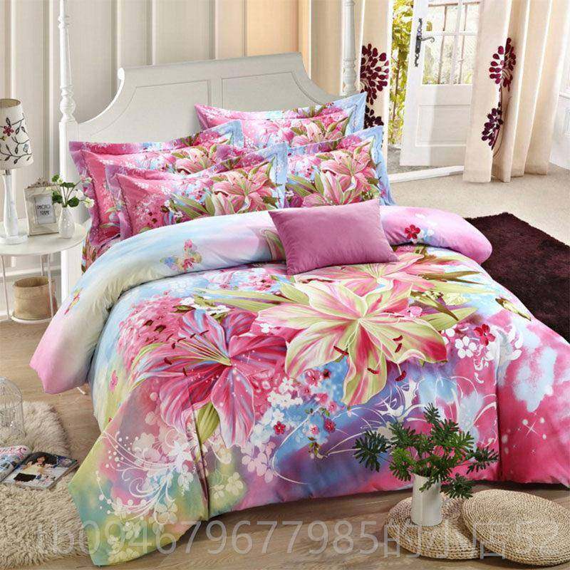 正品3D立体印花件生态毛四套纯棉磨床上用品件套床单被套全棉4加