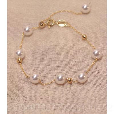 正品珍珠银奢珠手链女925纯可调节银手小众轻闺蜜串手镯手饰精致8