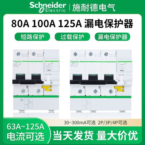 施耐德小型漏电保护器C120H VIGI 30MA 300MA 2P3P4P80A100A125A