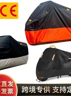 跨境摩托车罩爆款电动车防雨水防晒210D 190T 420D黑色涂银牛津布