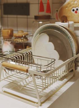 日式铁盘碗沥水190707架家用厨房餐具水杯架收纳篮风置物架北欧放
