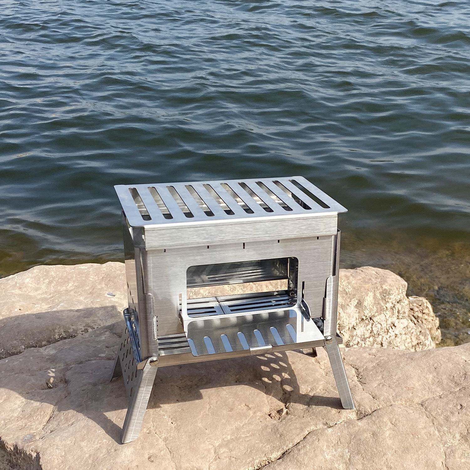 户外柴火炉bbq烧烤架迷你烧烤架烤炉野营焚火炉野餐自架烧烤用品